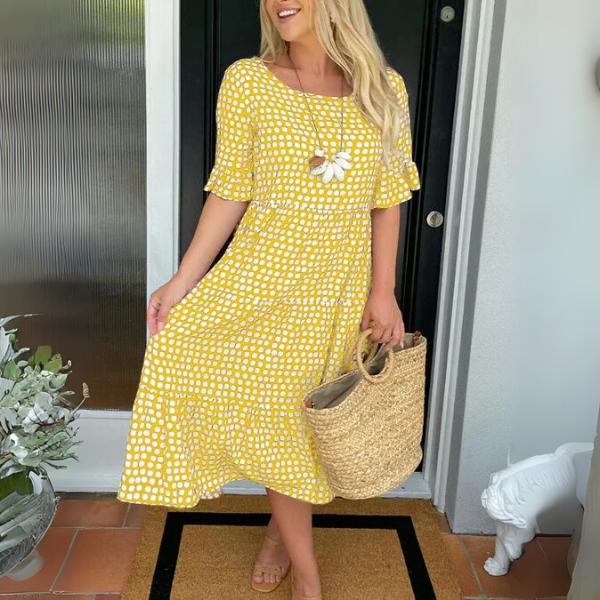 Polka Dot Print Midi Dress for Women