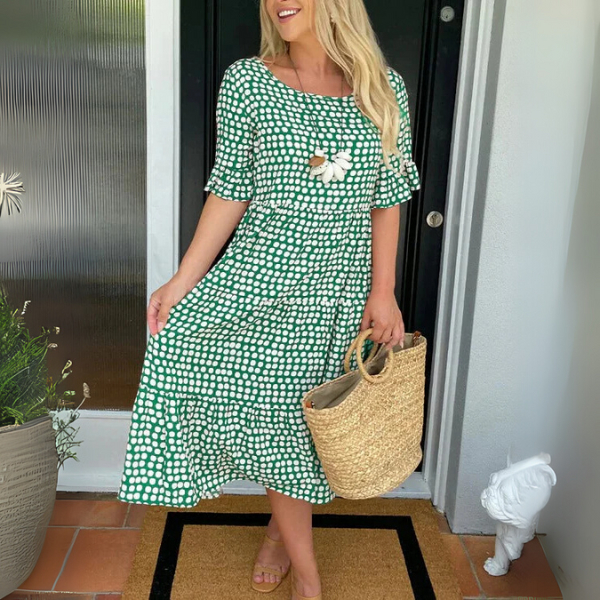 Polka Dot Print Midi Dress for Women