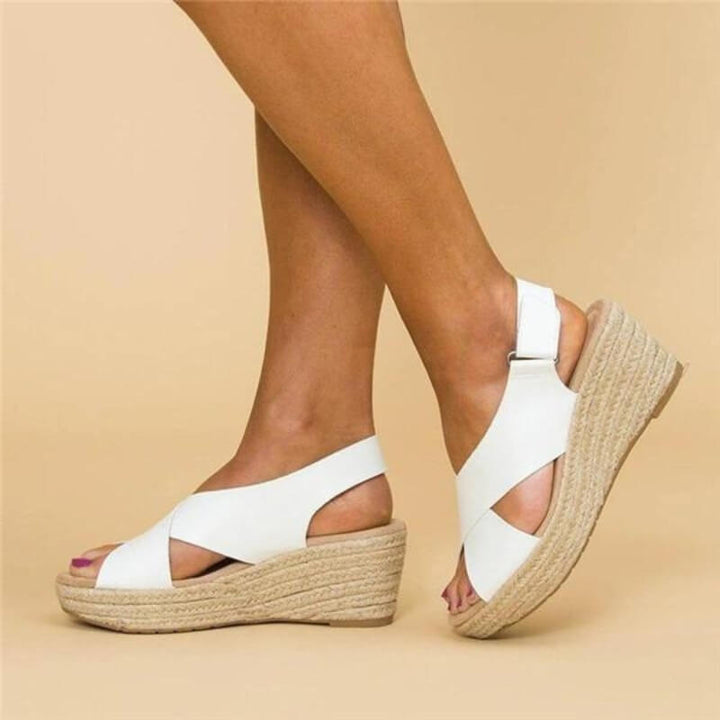 Evie | Comfortable Cross-Strap Wedge Sandals