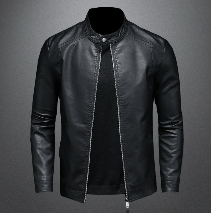 Men's Biker Jacket with Zip Front in Slim Fit