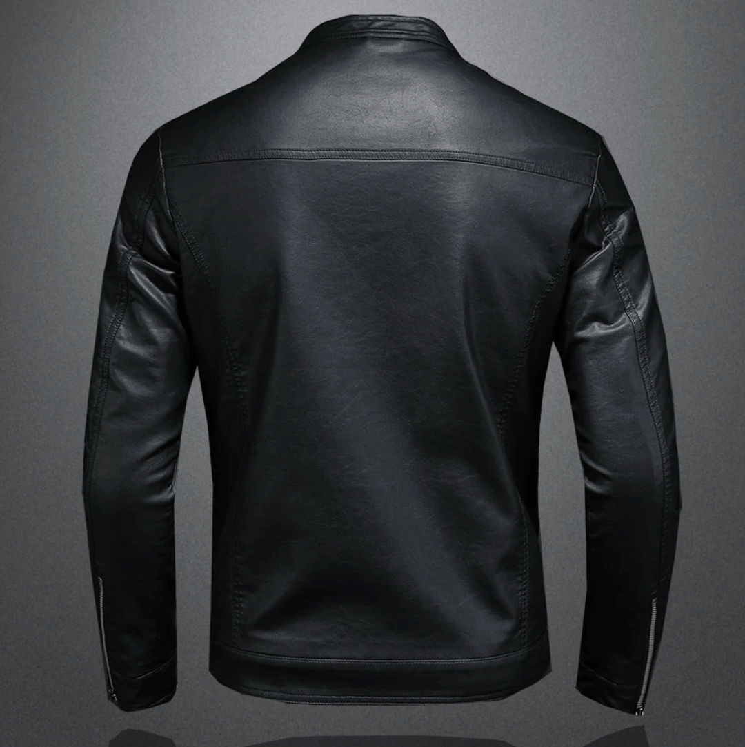 Men's Biker Jacket with Zip Front in Slim Fit