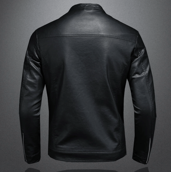 Men's Biker Jacket with Zip Front in Slim Fit