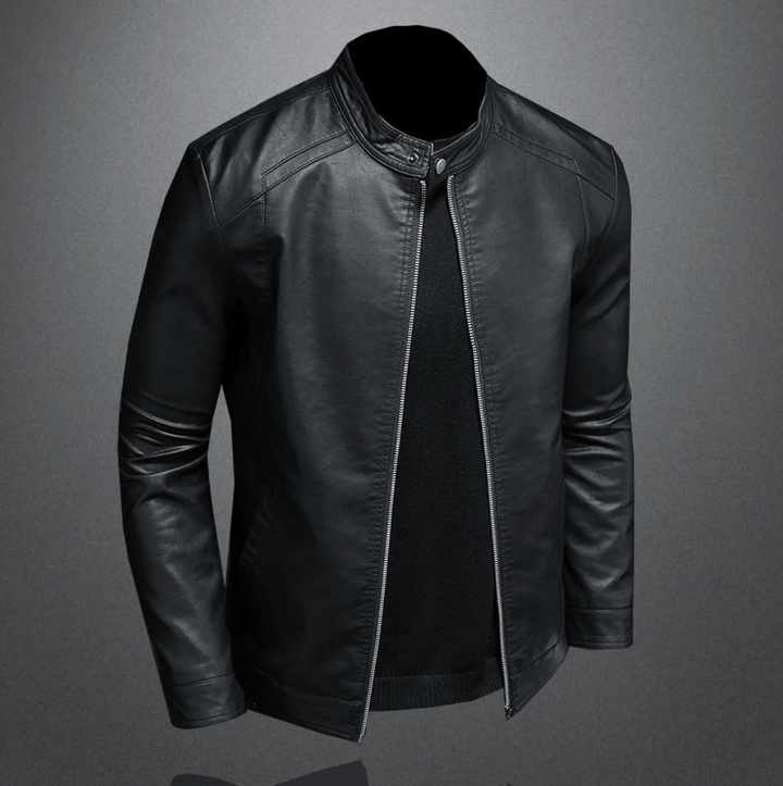 Men's Biker Jacket with Zip Front in Slim Fit