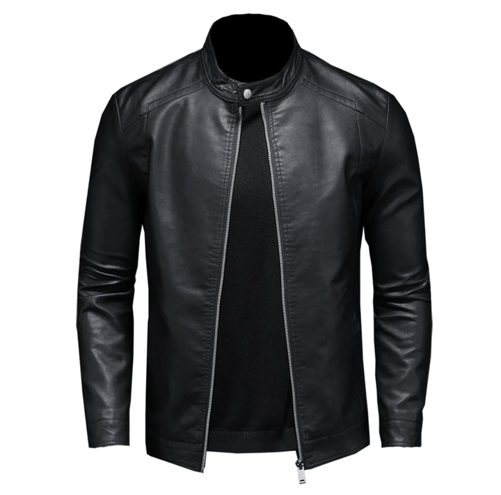 Men's Biker Jacket with Zip Front in Slim Fit
