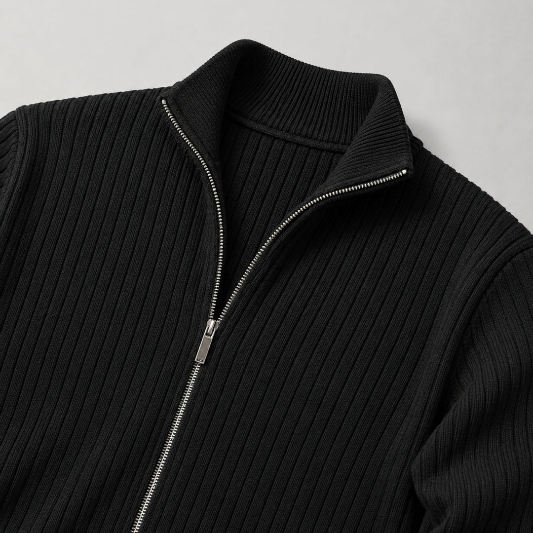 Men's Rib Knit Zip Cardigan