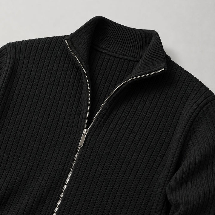 Men's Rib Knit Zip Cardigan