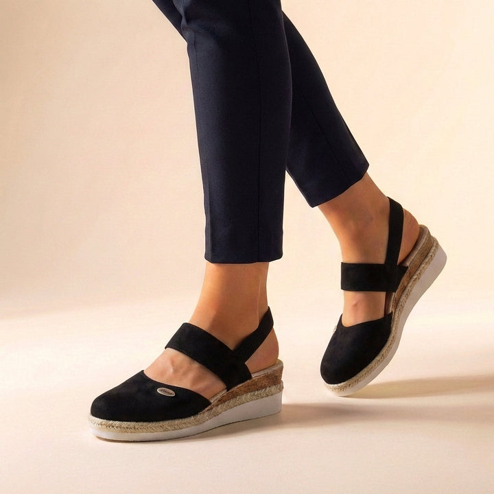 Women's Suede Espadrille Wedge Sandals