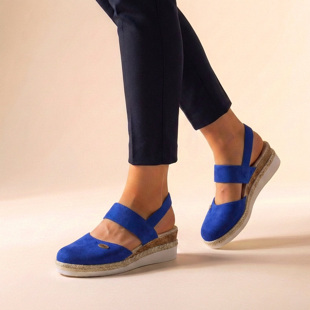 Women's Suede Espadrille Wedge Sandals