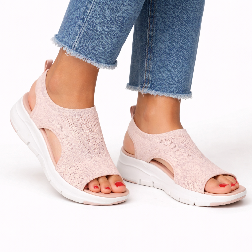 Women's Orthopedic Platform Sandals with Slingback Strap