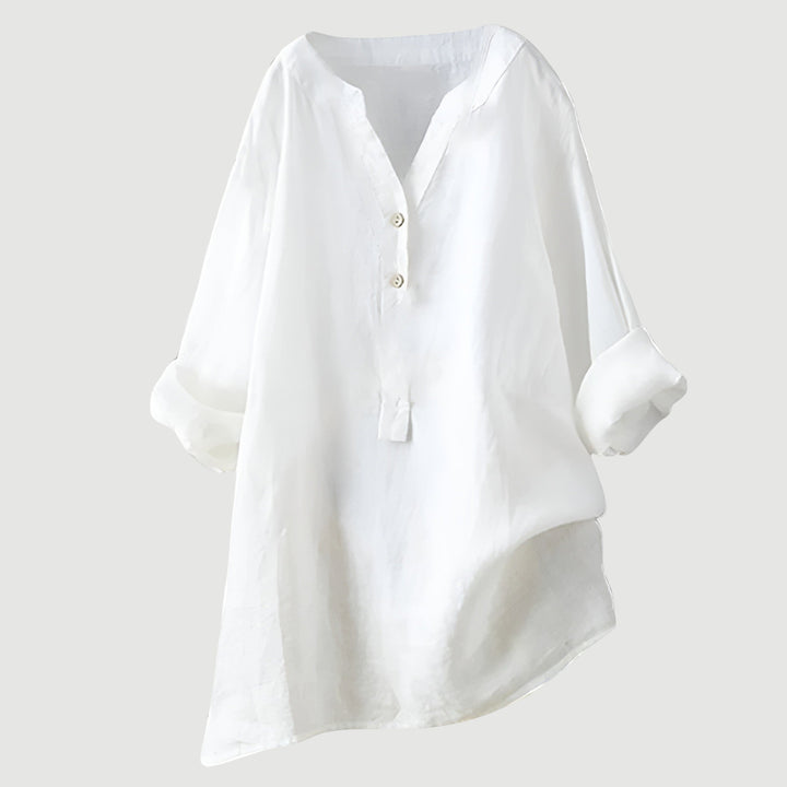 Women's Linen Button-Up Blouse