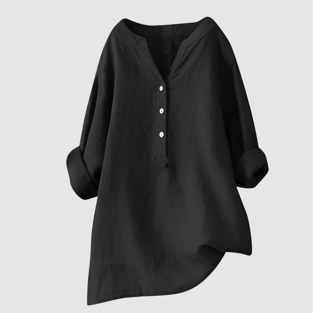 Women's Linen Button-Up Blouse