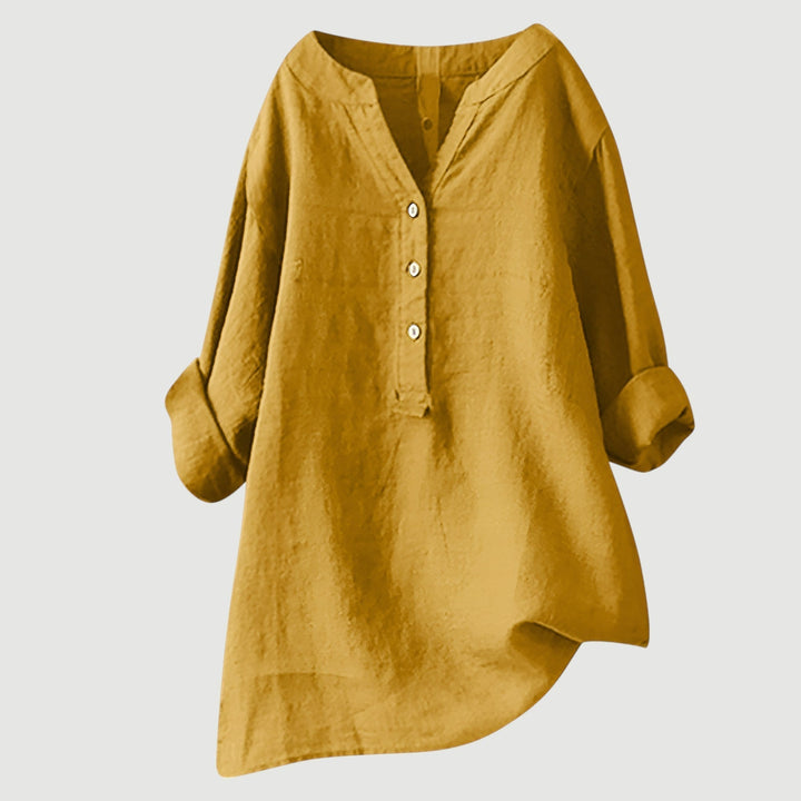 Women's Linen Button-Up Blouse
