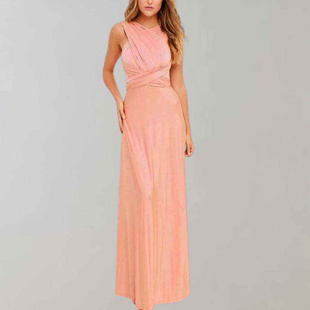 Isabelle | Elegant Halter Neck Evening Maxi Dress