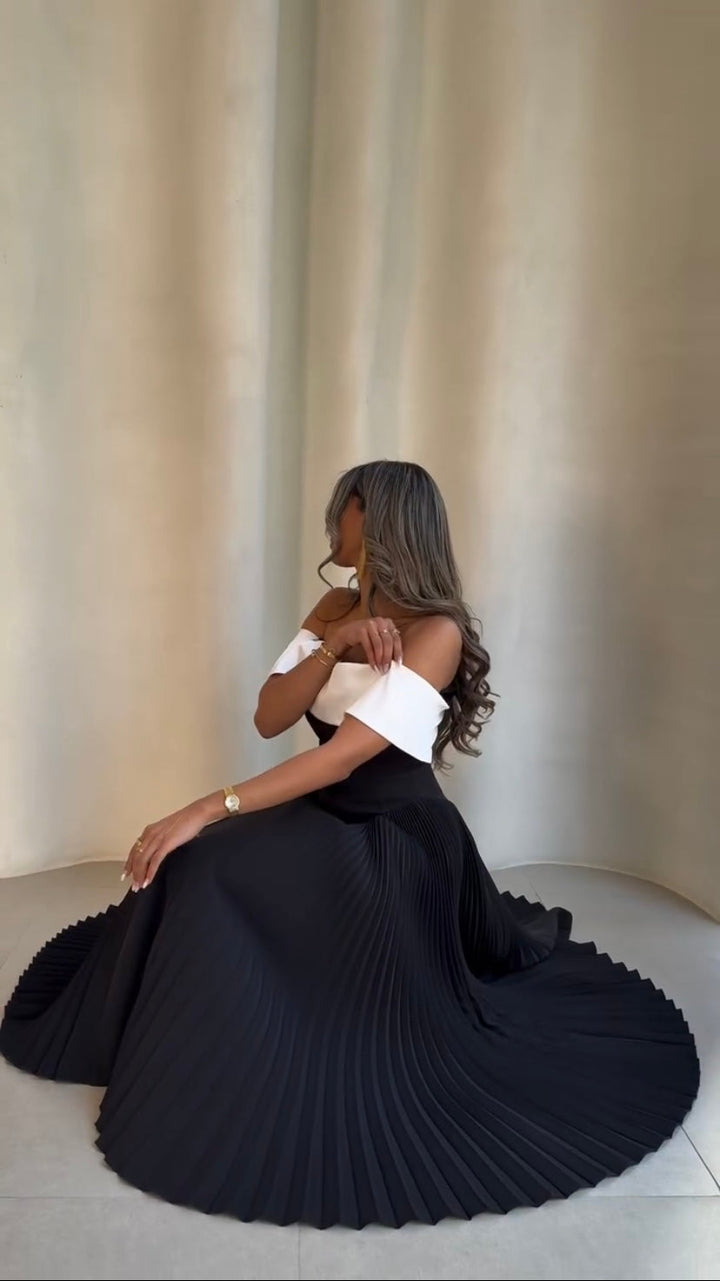 Isabella | Elegant Off Shoulder Occasion Midi Dress