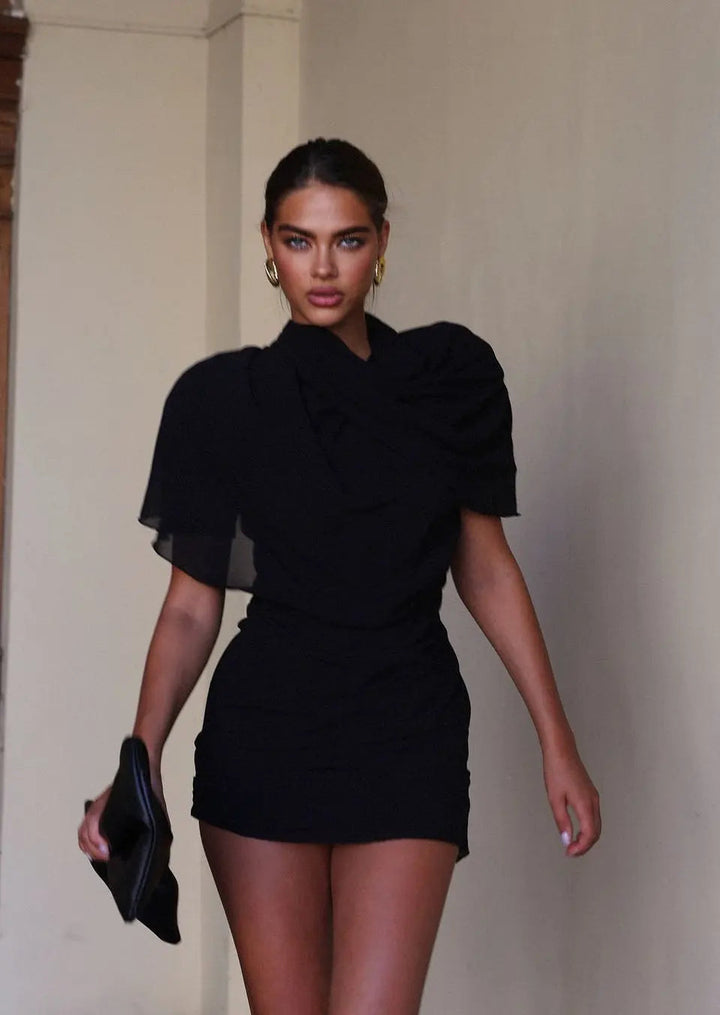 Sophia | Elegant High Neck Mini Cocktail Dress