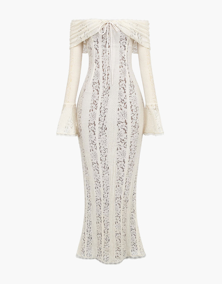 Isabella | Elegant Off Shoulder Lace Maxi Dress