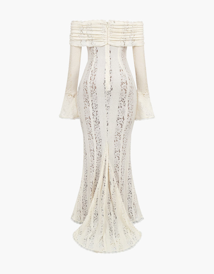 Isabella | Elegant Off Shoulder Lace Maxi Dress