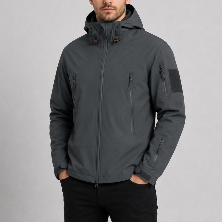 Men's Water-Resistant Softshell Jacket with Hood