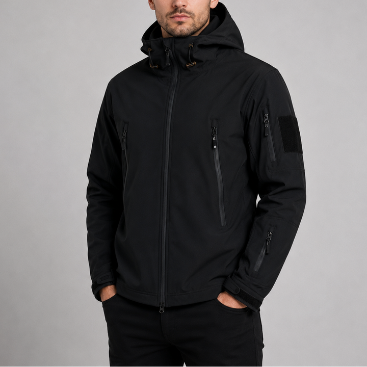Men's Water-Resistant Softshell Jacket with Hood
