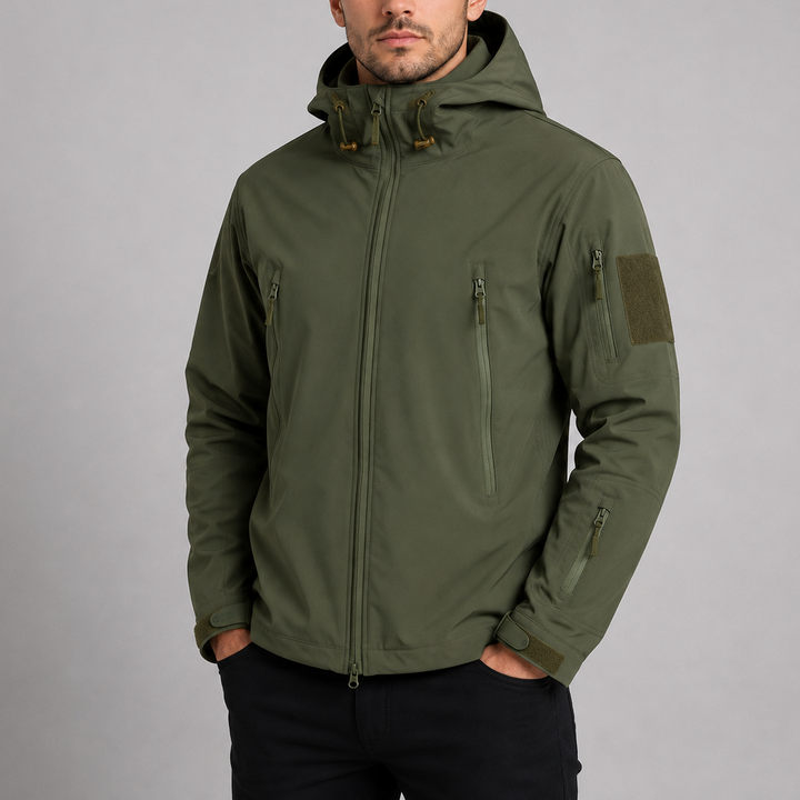 Men's Water-Resistant Softshell Jacket with Hood