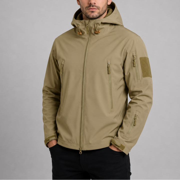 Men's Water-Resistant Softshell Jacket with Hood