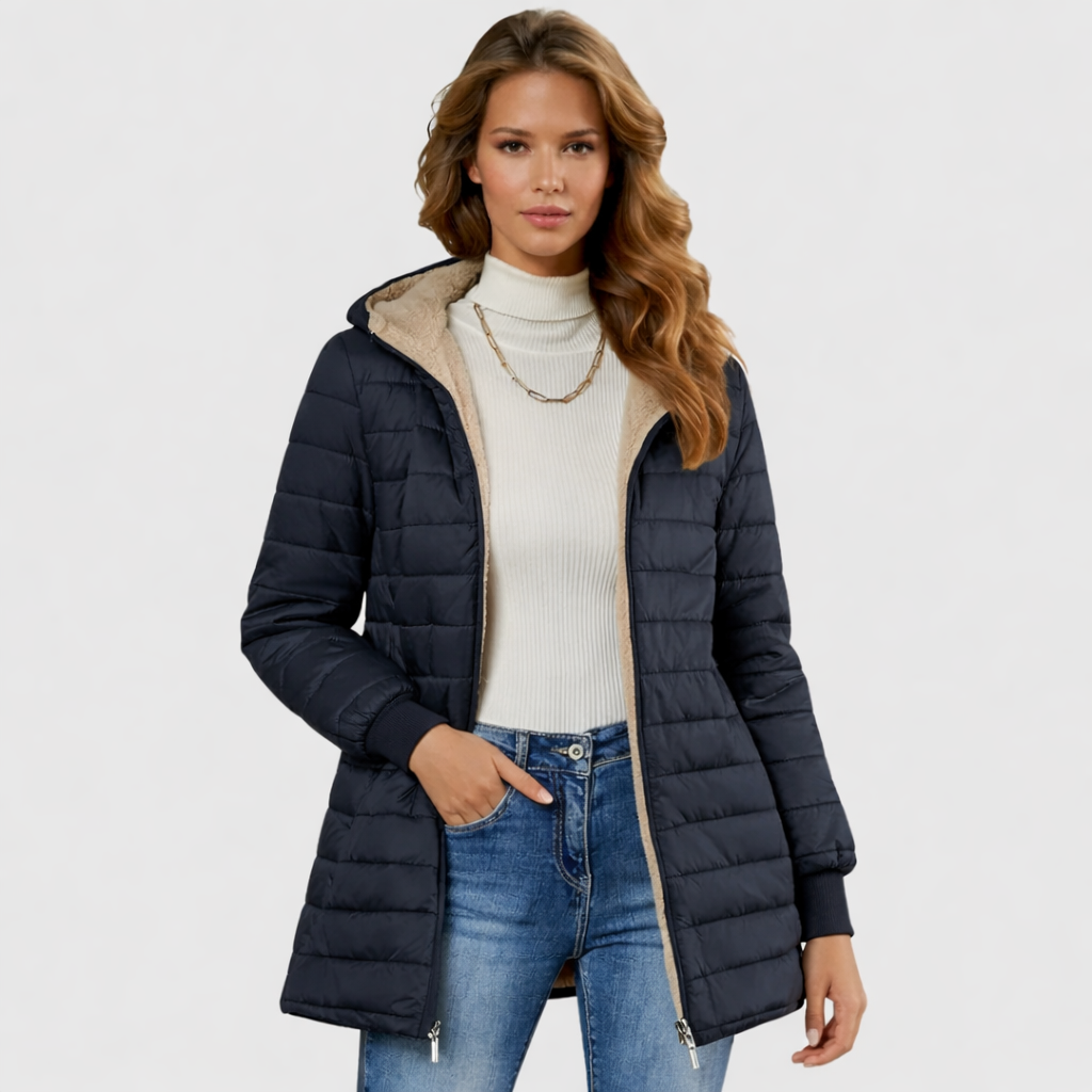 Sherpa Lined Long Puffer Jacket