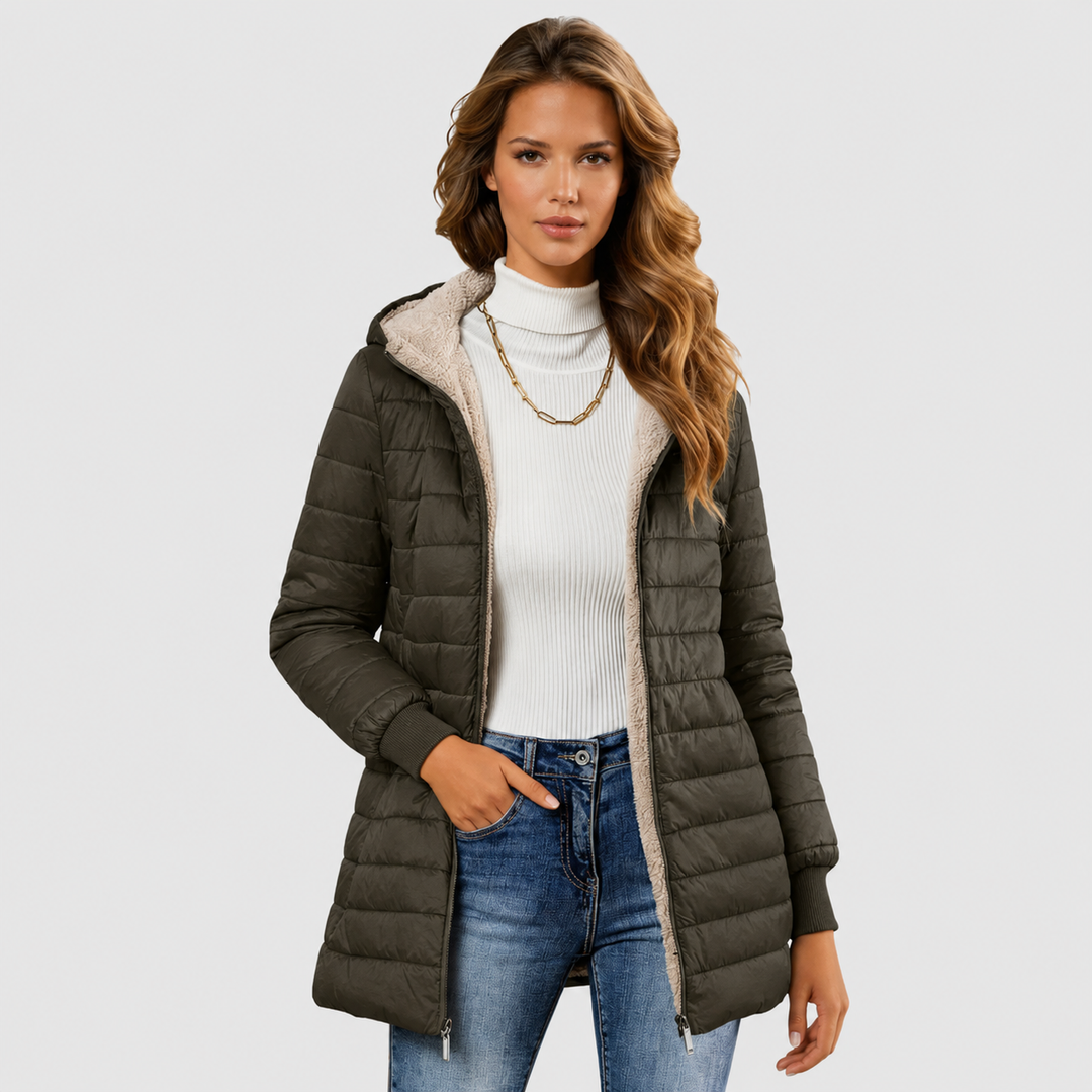 Sherpa Lined Long Puffer Jacket
