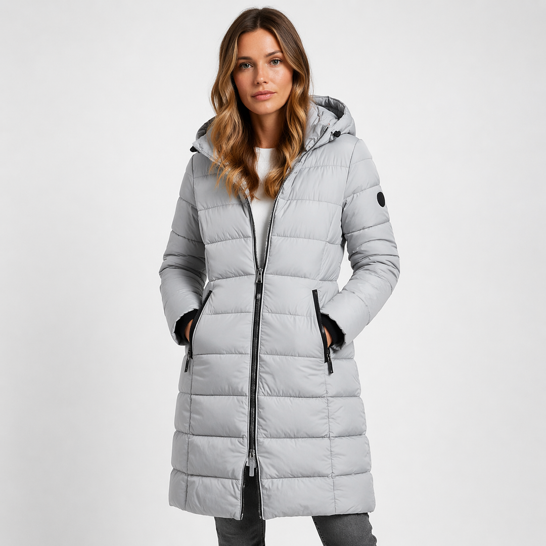 Hooded Longline Puffer Jacket for Women