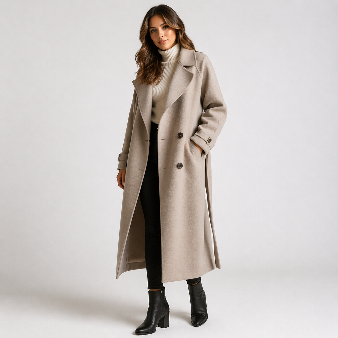 Tailored Double Breasted Long Coat