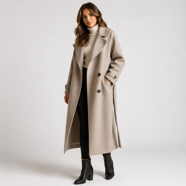 Tailored Double Breasted Long Coat