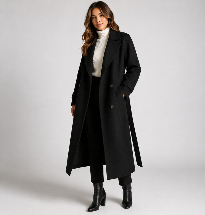 Tailored Double Breasted Long Coat