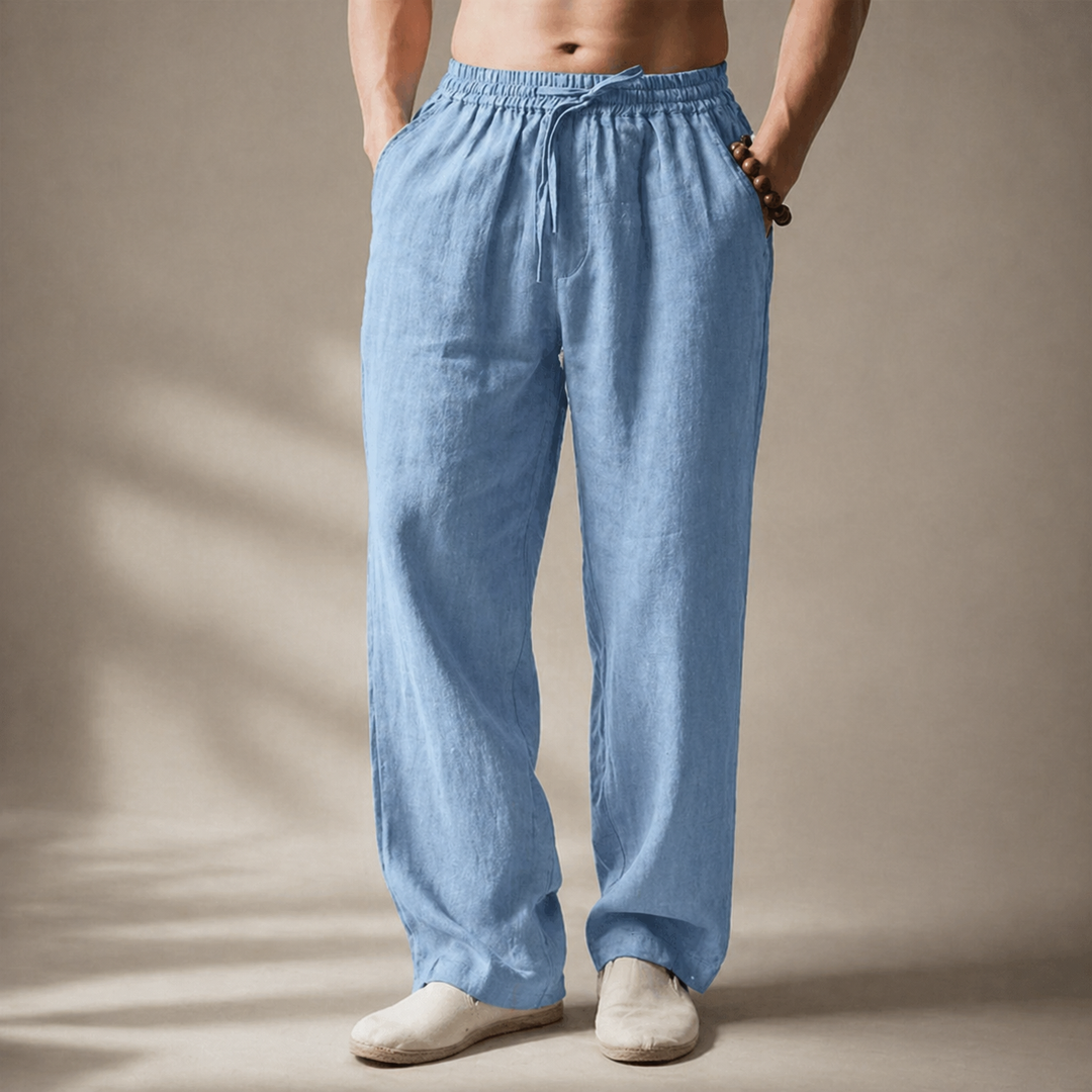 Mens Relaxed Fit Linen Pants