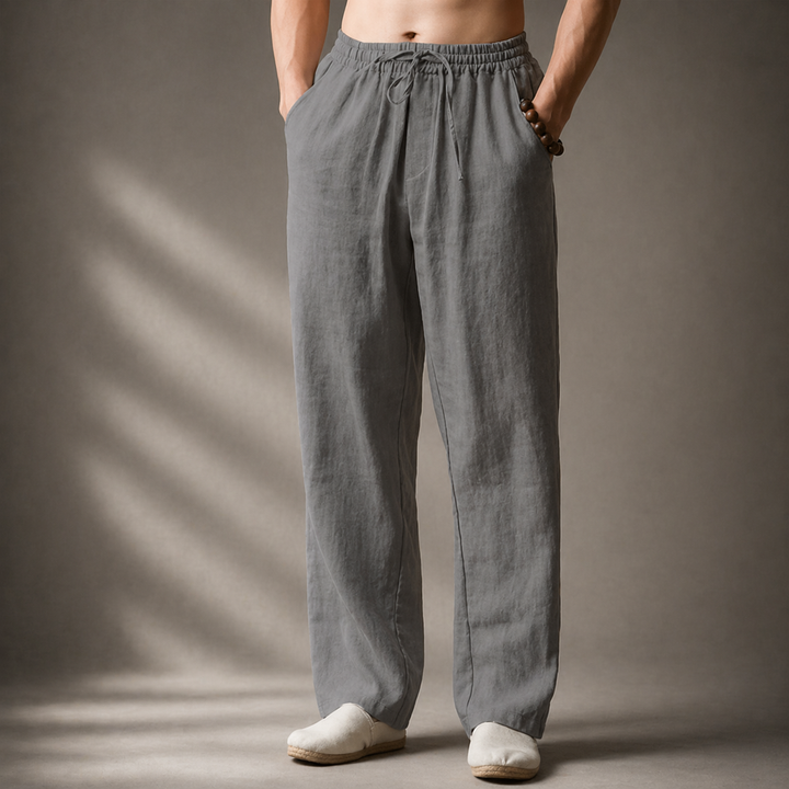 Mens Relaxed Fit Linen Pants