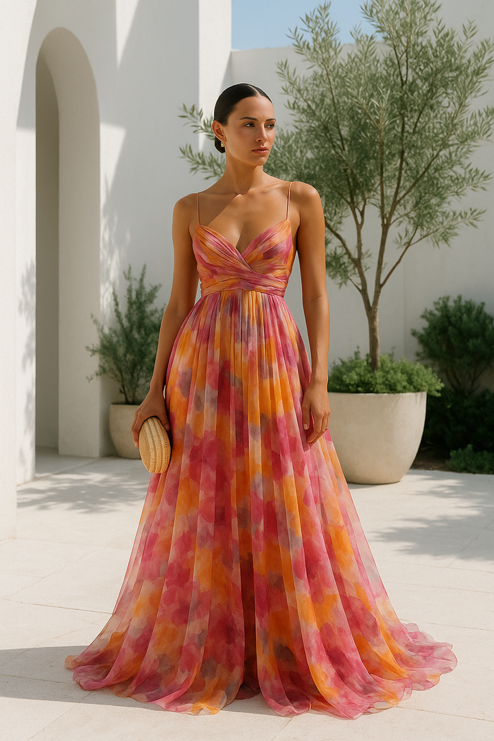 Women's Cut-Out Maxi Dress with Wrap Bodice
