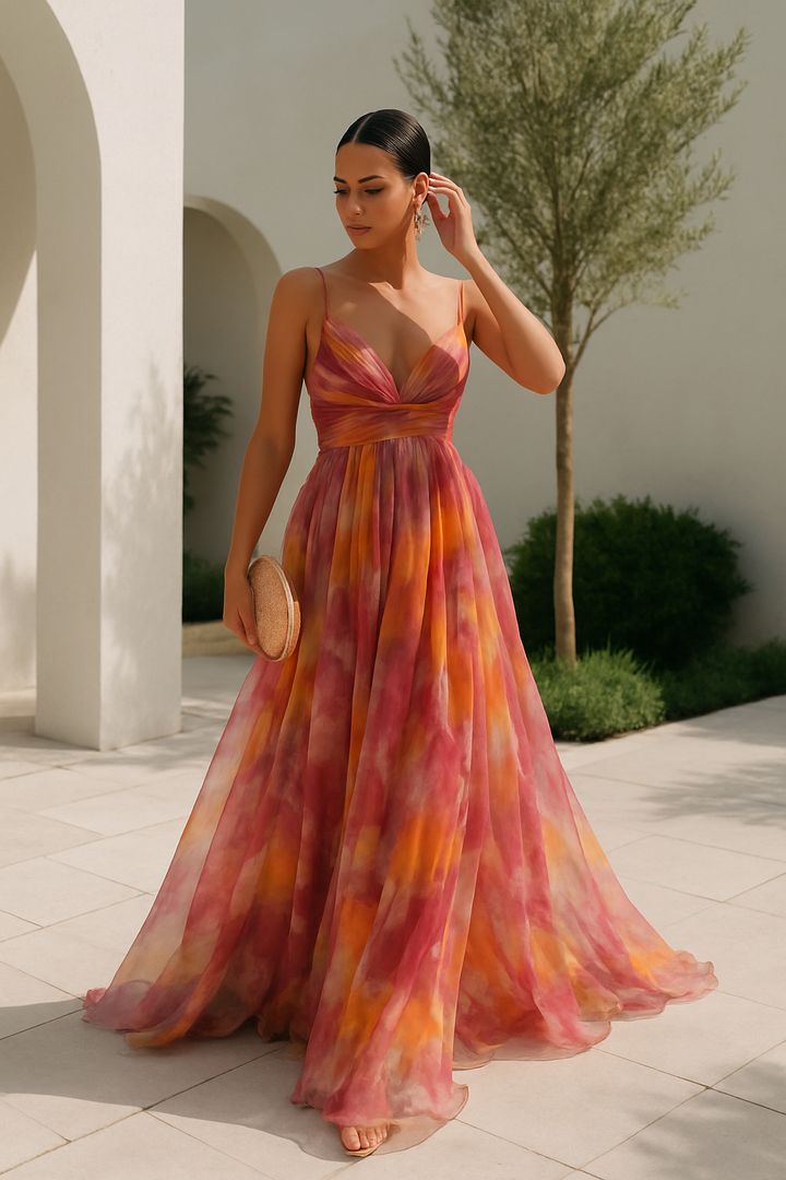 Women's Cut-Out Maxi Dress with Wrap Bodice