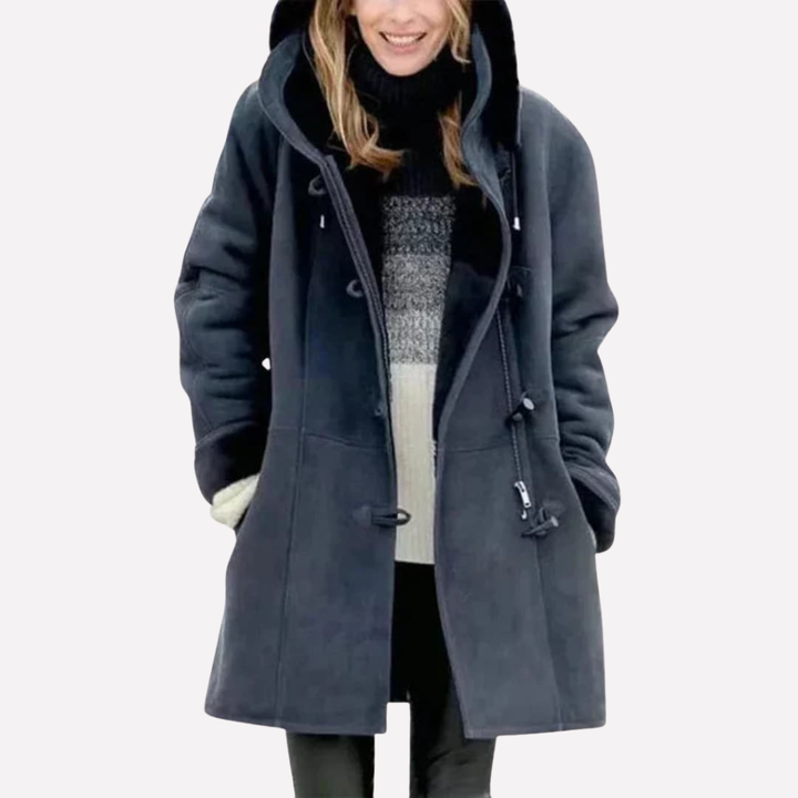 Women's Fleece-Lined Toggle Hooded Jacket with Faux Fur Trim
