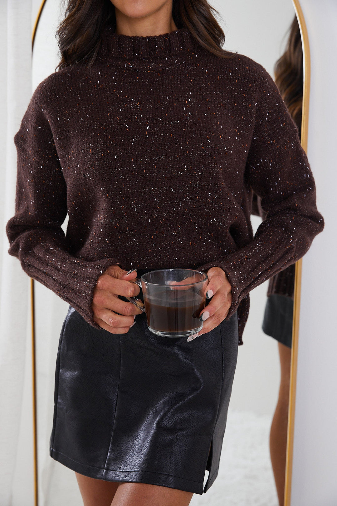 Oversized Turtleneck Knit Sweater