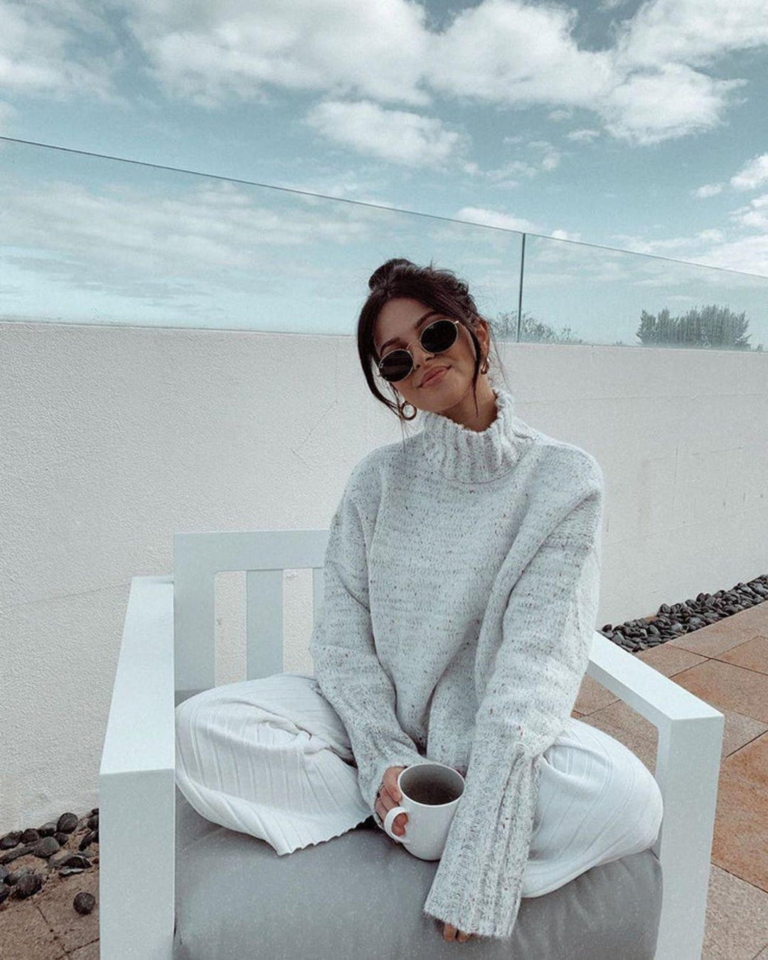 Women's Oversized Turtleneck Knit Sweater