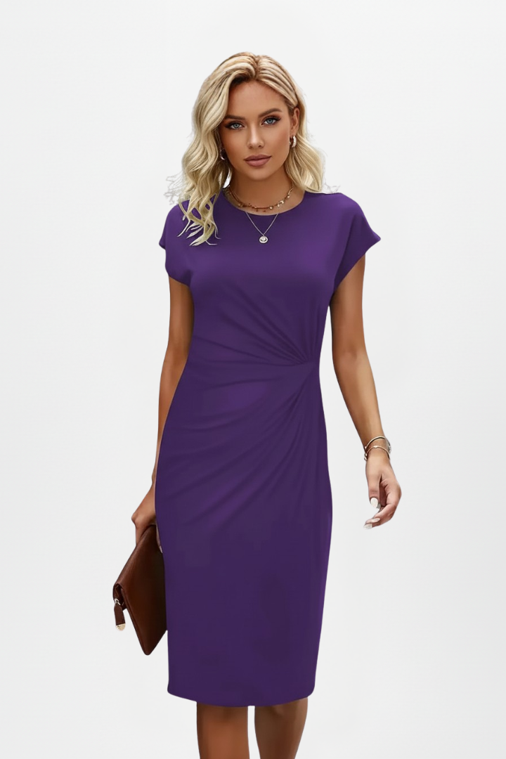 Gianna | Ruched Waist Cocktail Midi Dress