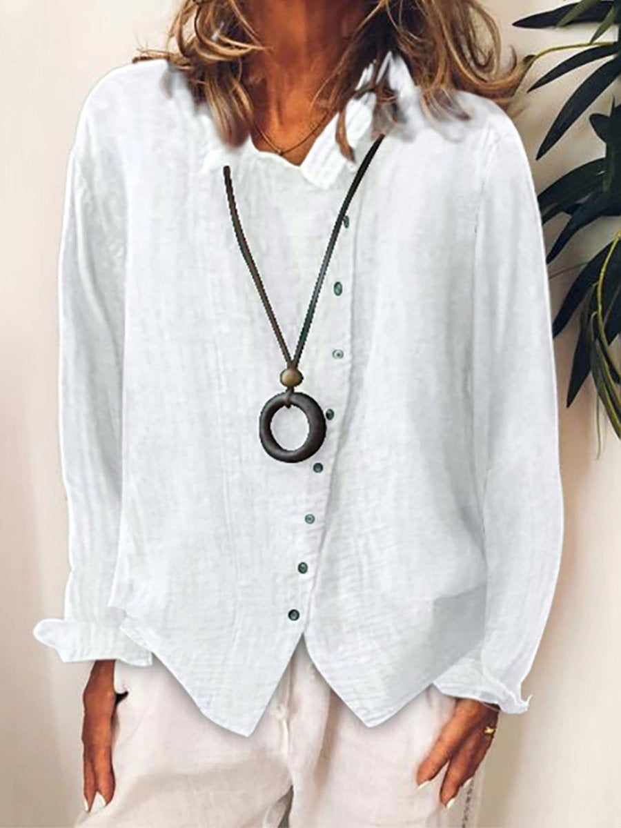 Women's Linen Button-Down Shirt in Relaxed Fit