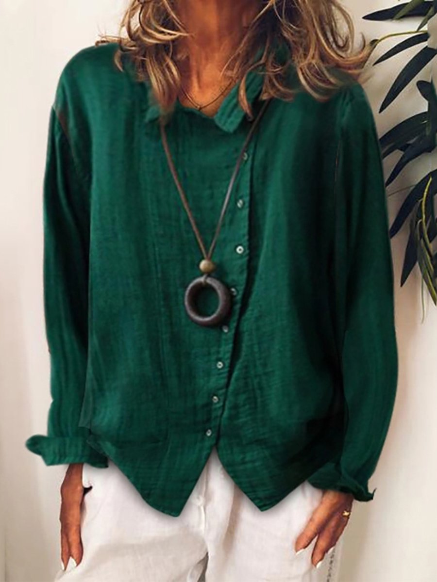 Women's Linen Button-Down Shirt in Relaxed Fit