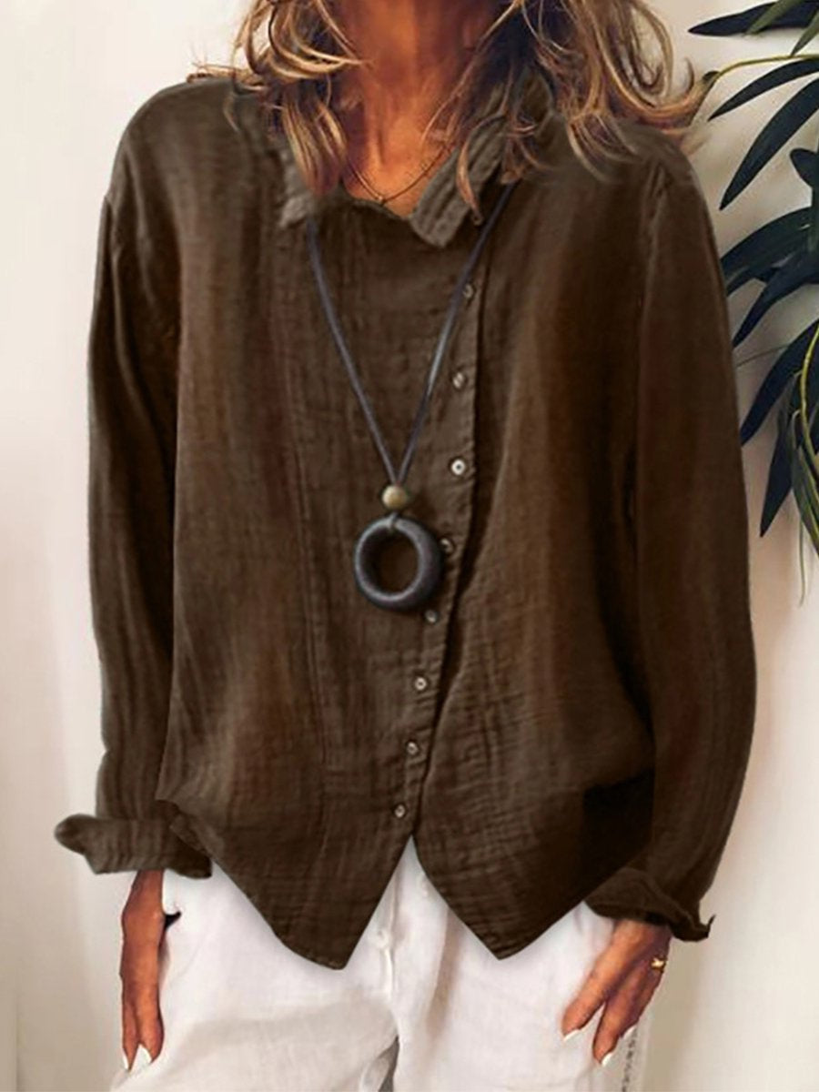 Women's Linen Button-Down Shirt in Relaxed Fit