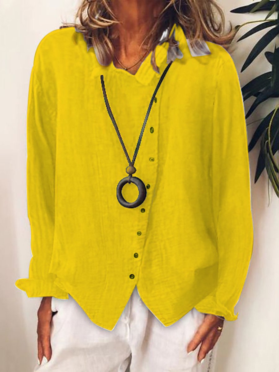 Women's Linen Button-Down Shirt in Relaxed Fit