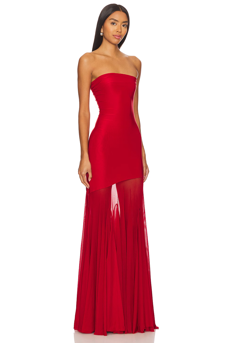 Alessia | Strapless Sheer Evening Maxi Dress