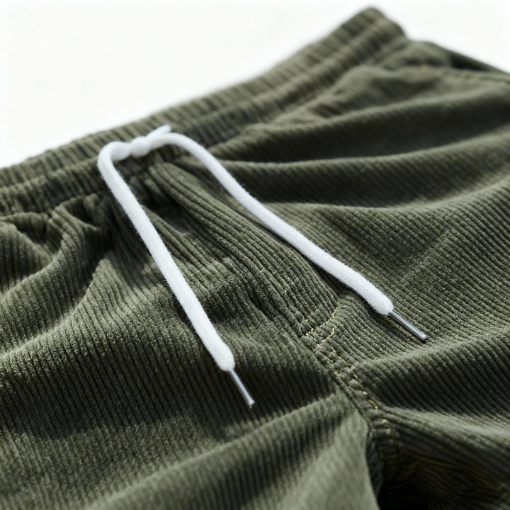 Men's Corduroy Shorts with Drawstring Waist