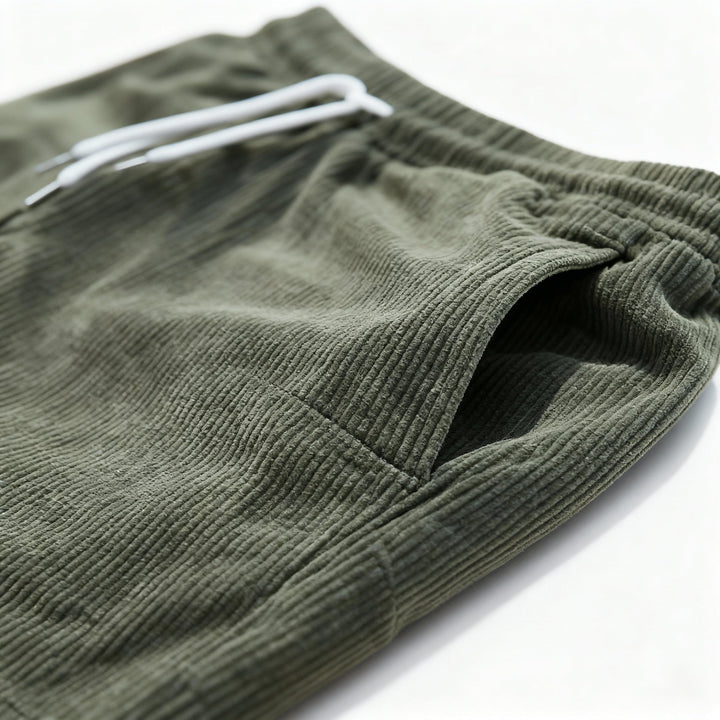 Men's Corduroy Shorts with Drawstring Waist