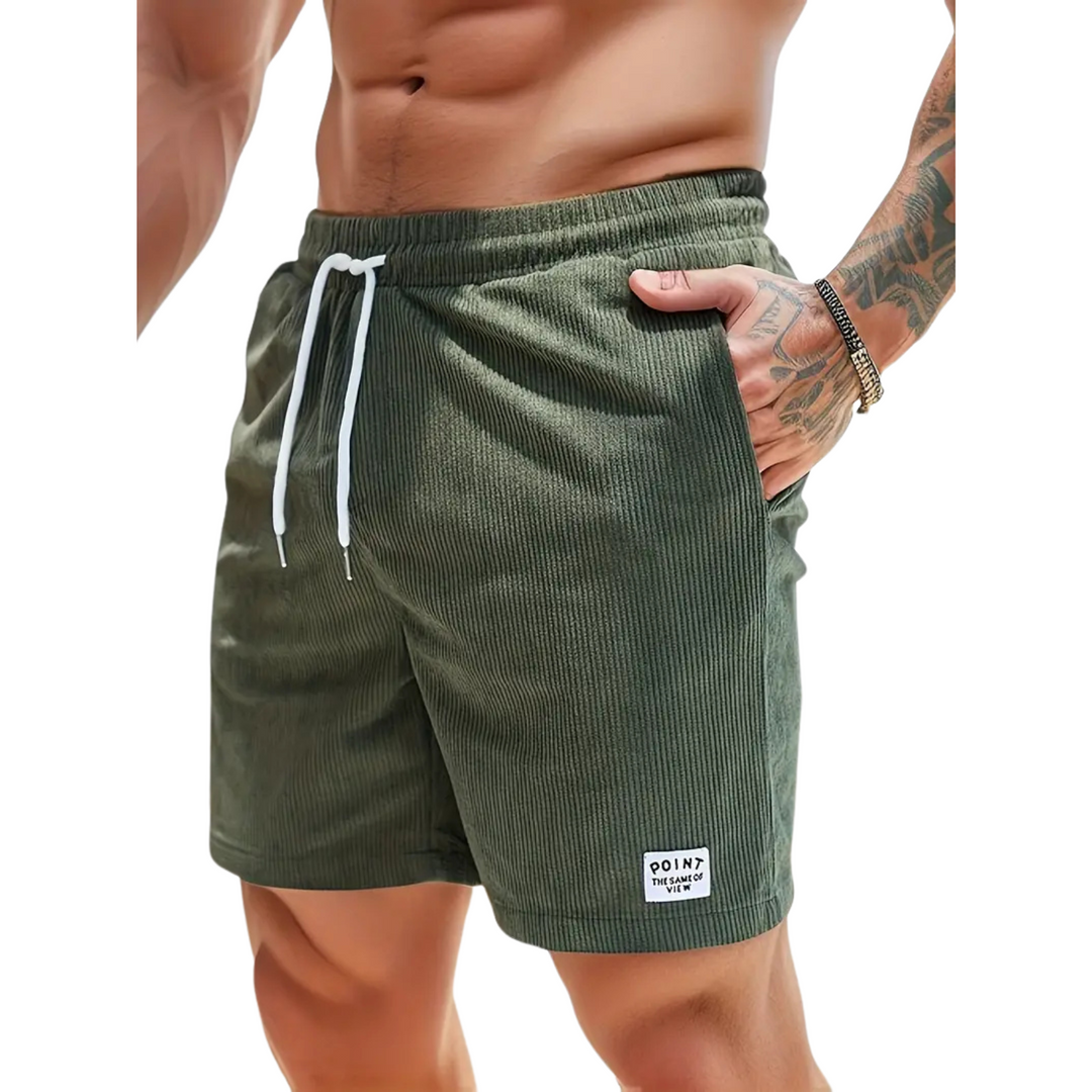 Men's Corduroy Shorts with Drawstring Waist