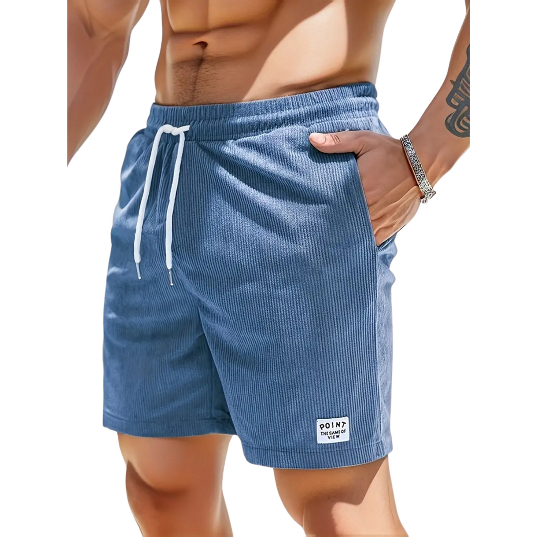 Men's Corduroy Shorts with Drawstring Waist