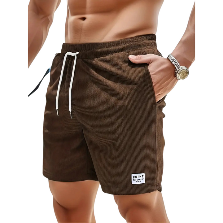 Men's Corduroy Shorts with Drawstring Waist