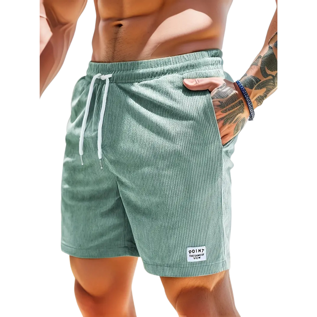 Men's Corduroy Shorts with Drawstring Waist